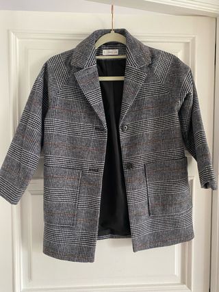 Abrigo cuadros Mango niña