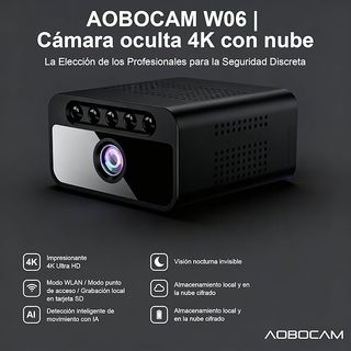 Cámara Espía Oculta 4K WiFi Visión Nocturna