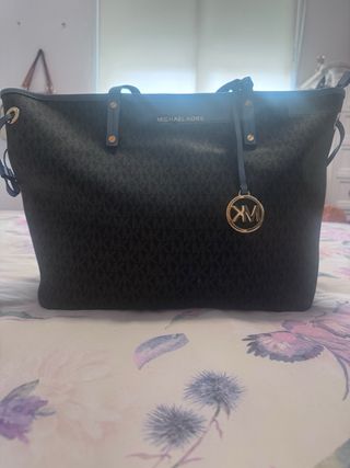 Bolso Michael Kors Negro y Dorado Original