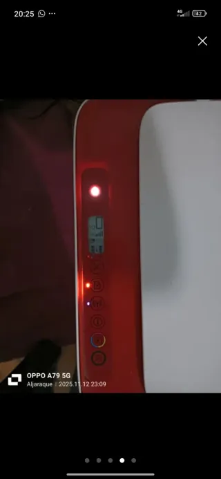 Impresora HP Roja y Blanca