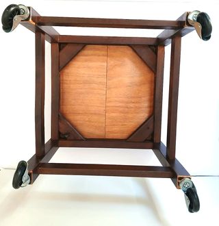 Tavolino carrello vintage in legno con ruote