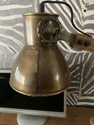 Lámpara de mesa estudio metal y madera