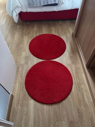 Alfombra redonda roja