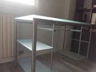 Mesa de estudio cristal y metal 105x60x76