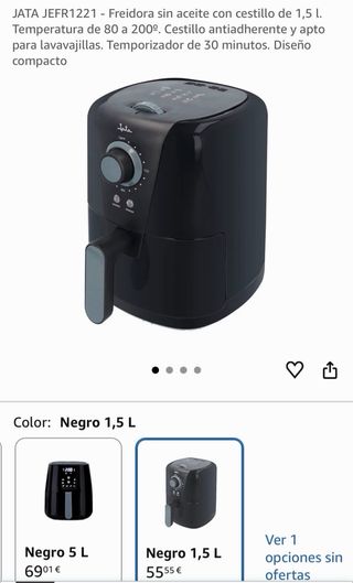 Freidora de aire Jata negra