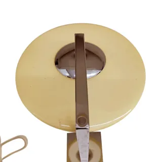 Candeeiro de mesa vintage amarelo e prateado