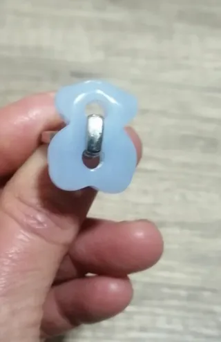 Anillo Oso TOUS azul claro Plata. Original