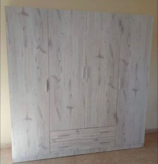 Armario 4 puertas y 2 cajones blanco