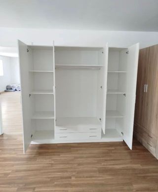 Armario 4 puertas y 2 cajones blanco