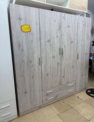 Armario 4 puertas y 2 cajones blanco