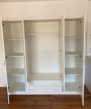 Armario 4 puertas y 2 cajones blanco