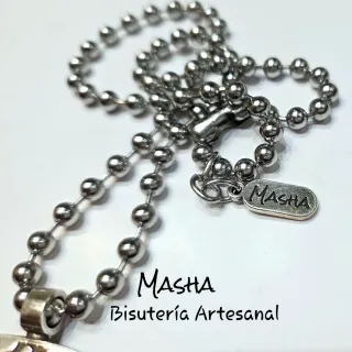Collar Masha Plata Negro