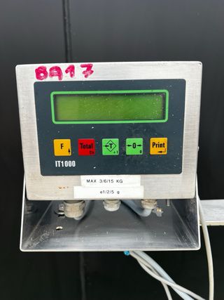 Cinta transportadora con báscula y cinta de rodill