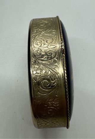 Porta pillole vintage porcellana blu