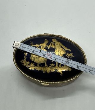 Porta pillole vintage porcellana blu