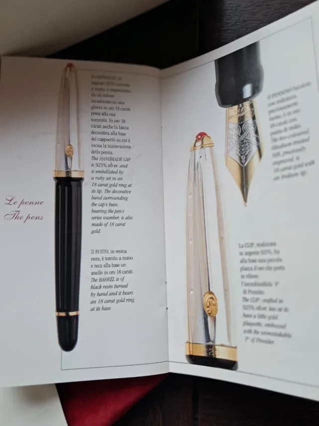 Stilografica Pineider  ORO ARGENTO E RUBINO