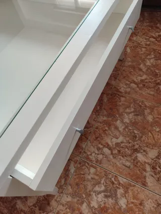 Mesa de centro cristal y madera