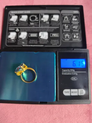 Anillo Oro 18k Aguamarina Rectangular