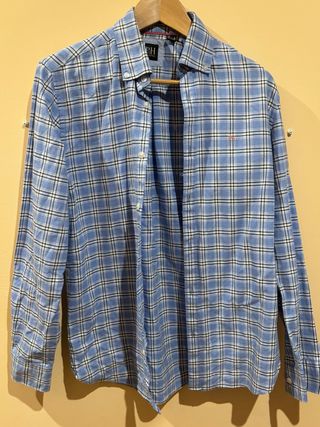 Camisa Pedro del Hierro a cuadros azul y blanco. M