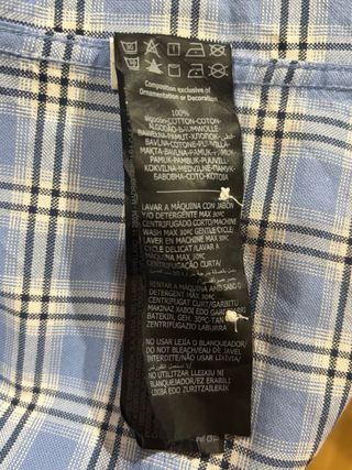 Camisa Pedro del Hierro a cuadros azul y blanco. M
