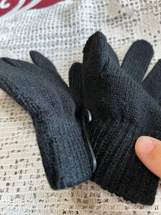 Guanti bambina neri con strass fiocco neve