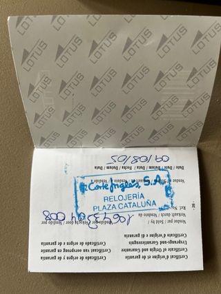 Reloj Lotus sin Usar