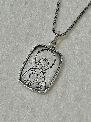Medalla Plata 925 Jesús y Virgen