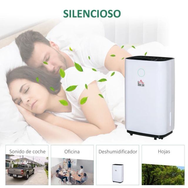 Deshumidificador Eléctrico HOMCOM Blanco