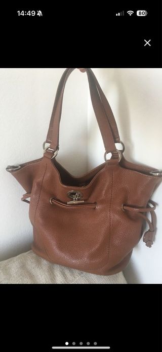 Bolso de piel marrón Lamarthe