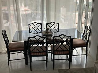conjunto de mesa y 6 sillas chippendale