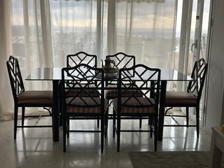 conjunto de mesa y 6 sillas chippendale