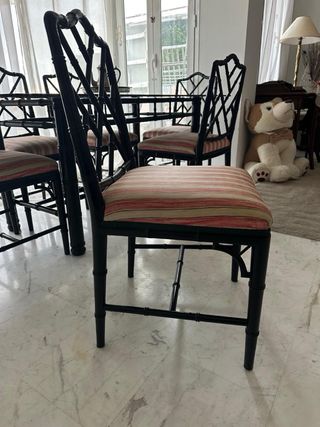 conjunto de mesa y 6 sillas chippendale