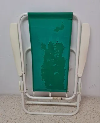 Silla de Playa Plegable Verde y Blanca