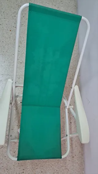 Silla de Playa Plegable Verde y Blanca