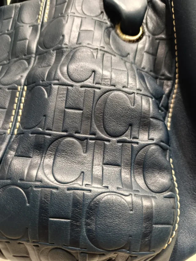 Borsa in pelle CH Navy