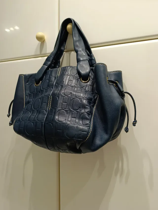 Borsa in pelle CH Navy