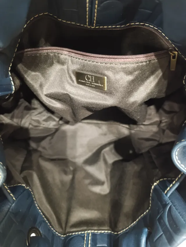 Borsa in pelle CH Navy