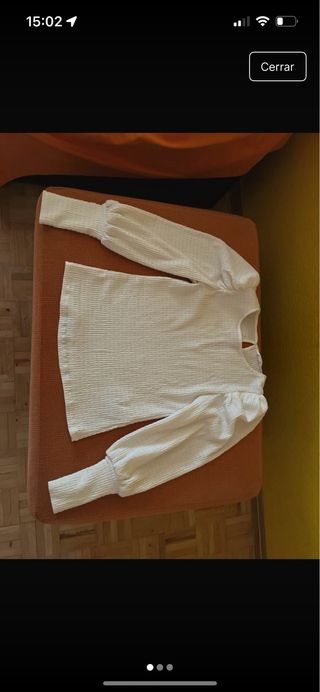 Blusa manga abullonada blanca T.XS