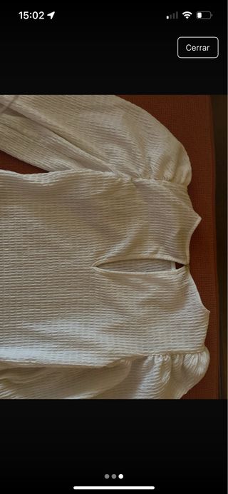 Blusa manga abullonada blanca T.XS