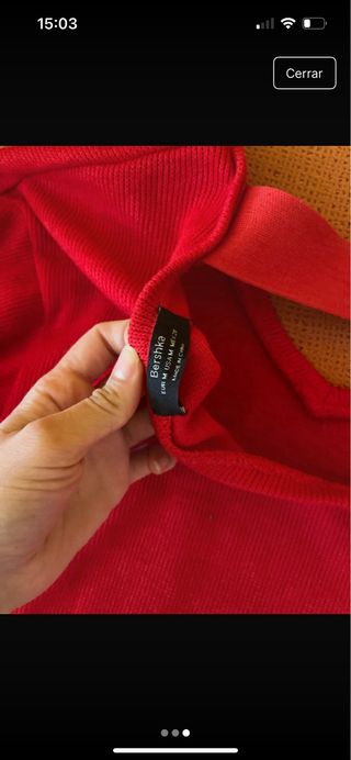 Jersey rojo manga abullonada talla S