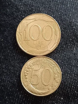 100 Lire 1999 e 50 Lire 1999 Italia