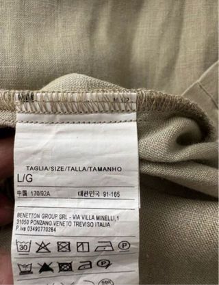 Camisa Benetton verde oliva mujer