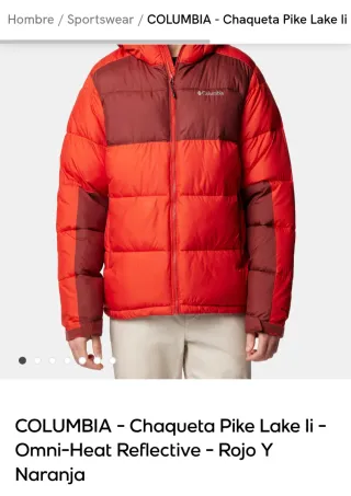 Chaqueta Columbia Talla L Roja