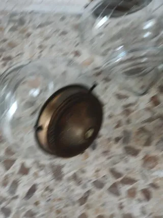 5 tulipas lampara antiguas  de cristal con adornos