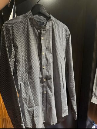Camisa Zara Cuadros Azul Blanco Talla XL