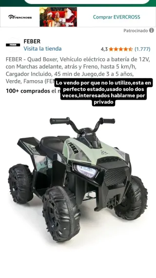Quad FEBER Boxer 12V Verde