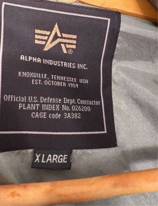 Chaqueta Alpha Industries Verde Oliva Hombre