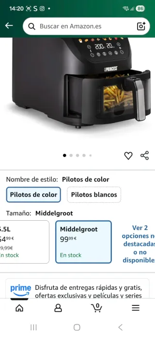 Freidora de Aire 8 Litros Princess slimfry