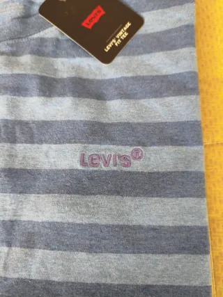 Camiseta Levi's Rayas Azul Talla L Vintage