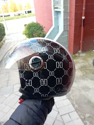 Casco moto H negro